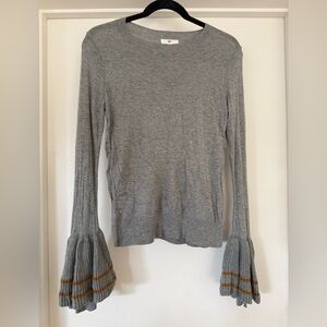 BP Gray Long Sleeve Sweater Top with Flared Cuffs